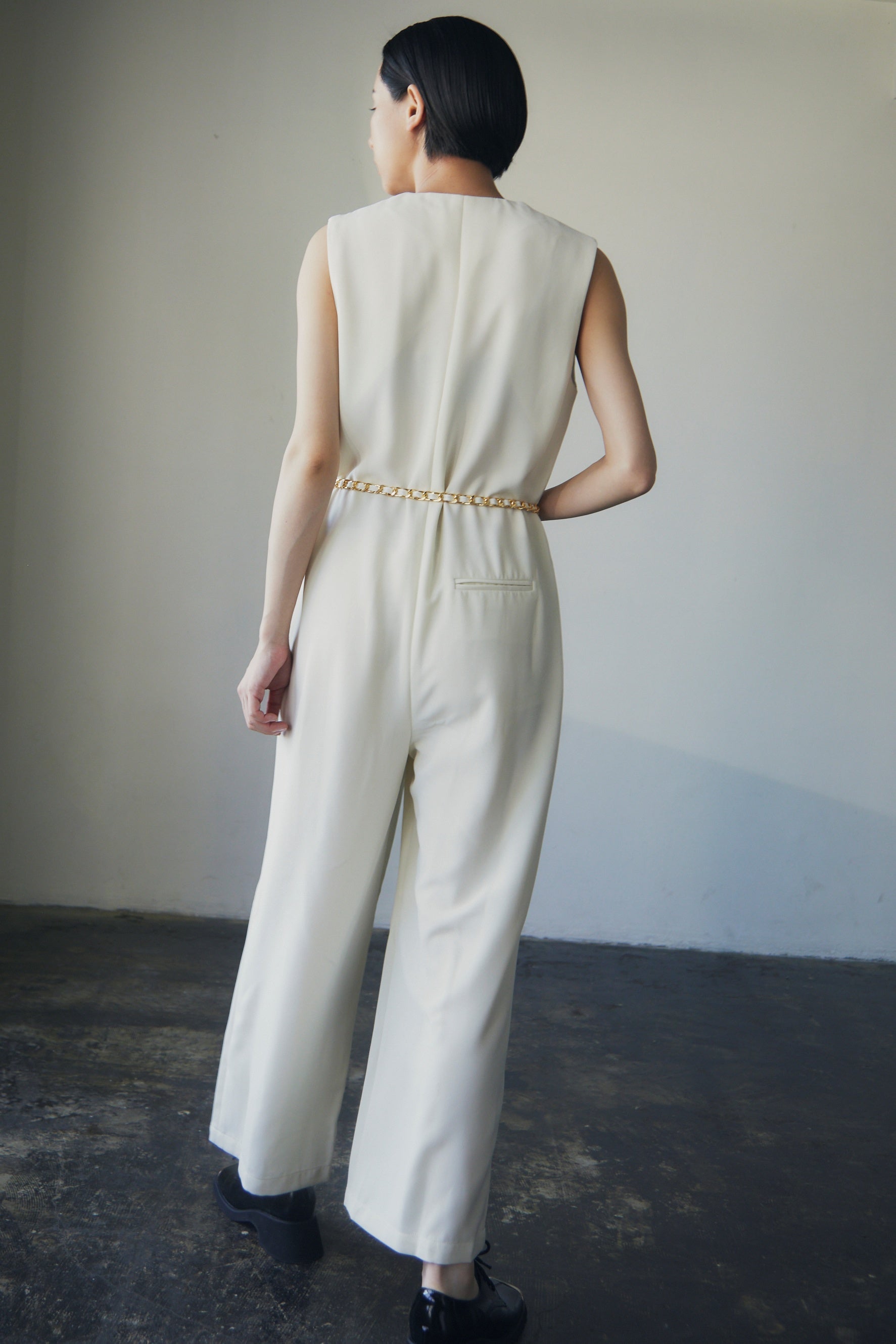 V-Neck Wide Leg Jumpsuit_LCHK/9029