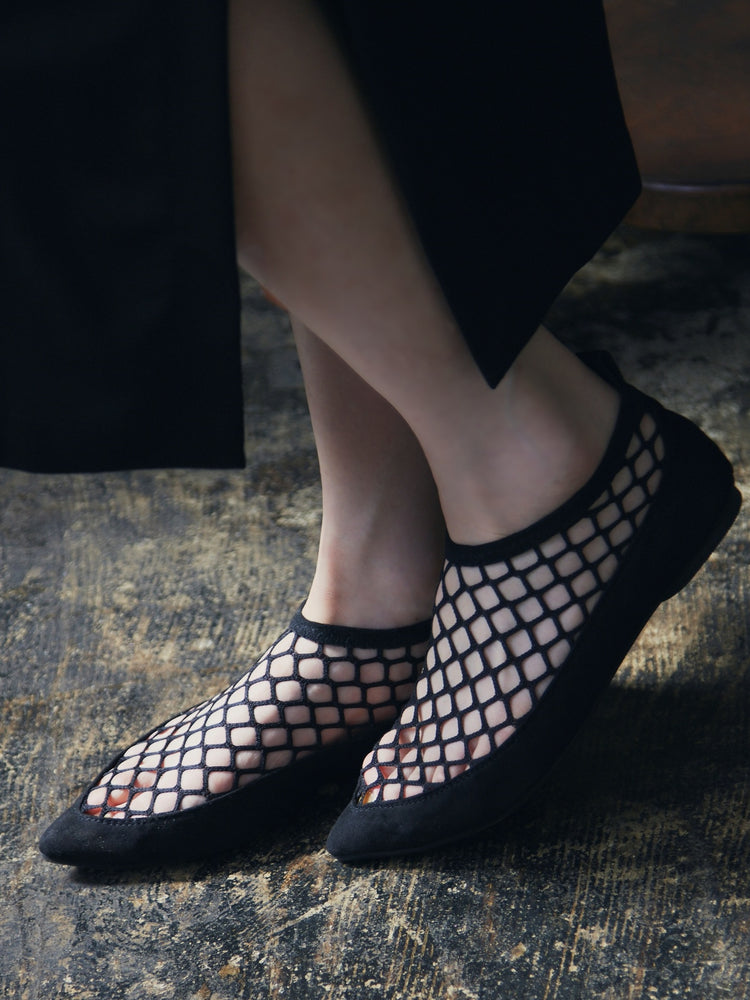 Mesh upper flat shoes 9062