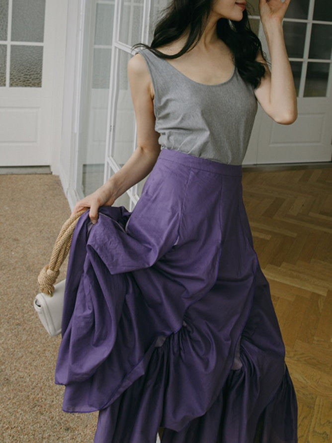 Random Flare Purple Skirt 9320