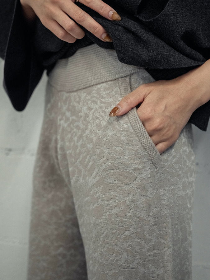 Jacquard Knit Straight Pants HL3908