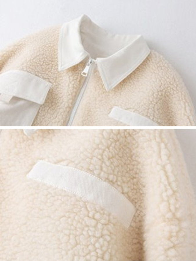 Eco-Lamb Wool Zip Boa Jacket HL3971