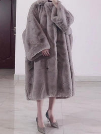 Rabbit faux eco-fur coat 9351