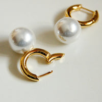 Gold ring pearl earrings 5751