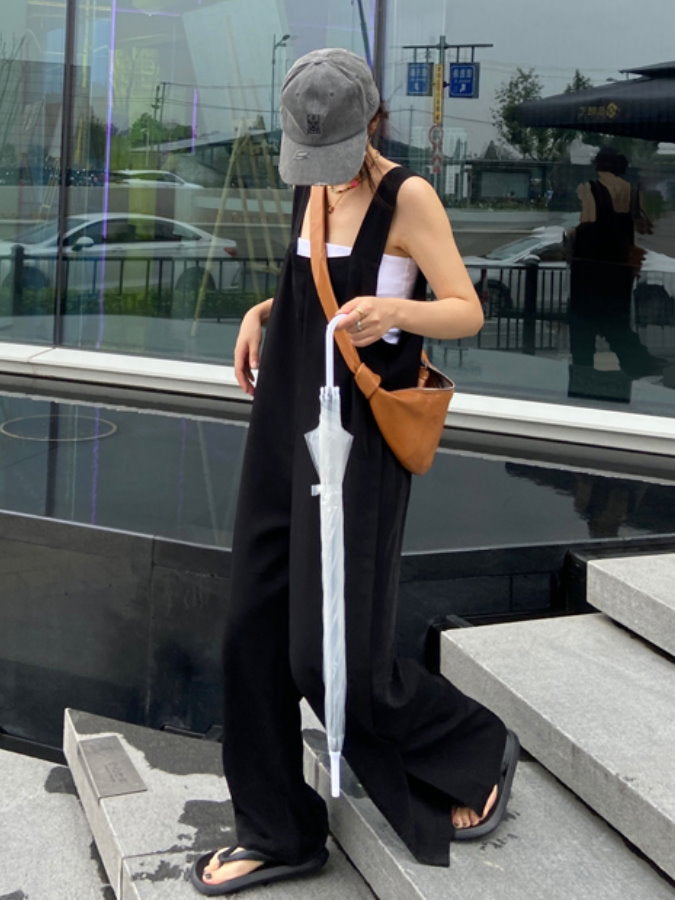 Hem Slit Salopette Overalls_HL3628