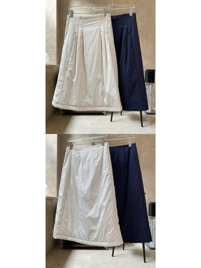 Padded Tucked Long Skirt HL4226