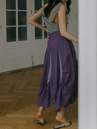 Random Flare Purple Skirt 9320