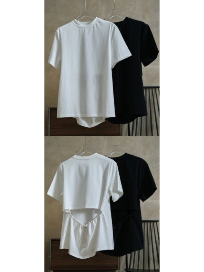 Back Drawstring Cutout T-Shirt_BDHL4548