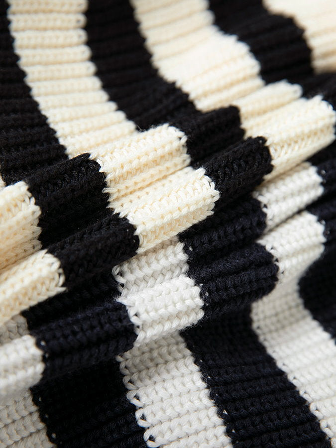 Striped half zip up sweater HL4043