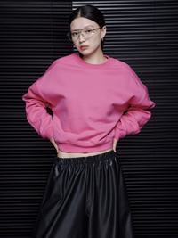 Moment Pink Loose Crewneck Sweatshirt_BDHL5050