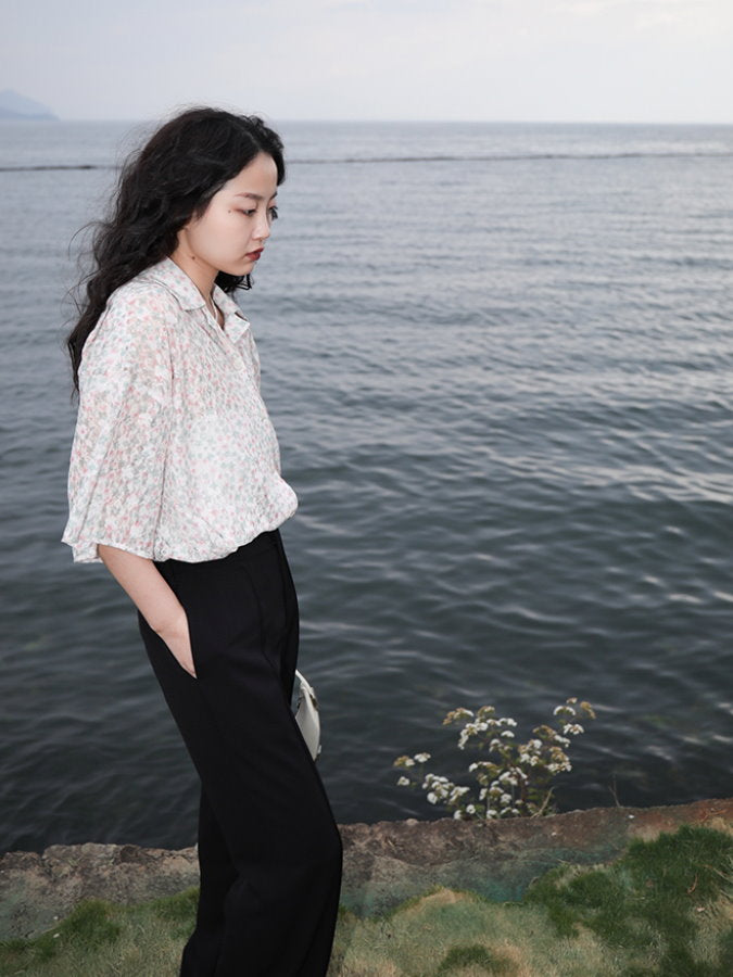 Waist Tucked Fabric Pants HL3921