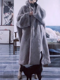 Rabbit faux eco-fur coat 9351