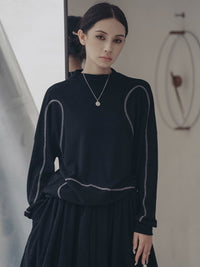 Mock Neck Stitch Pullover HL3968