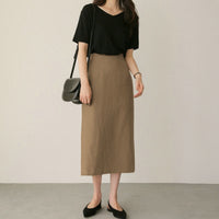 High Waist Natural Skirt 5704