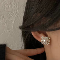 Pearl star earrings_8826