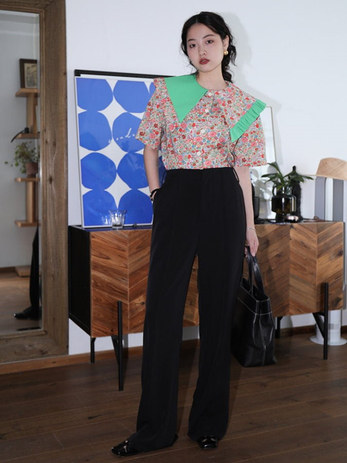 Waist Tucked Fabric Pants HL3921