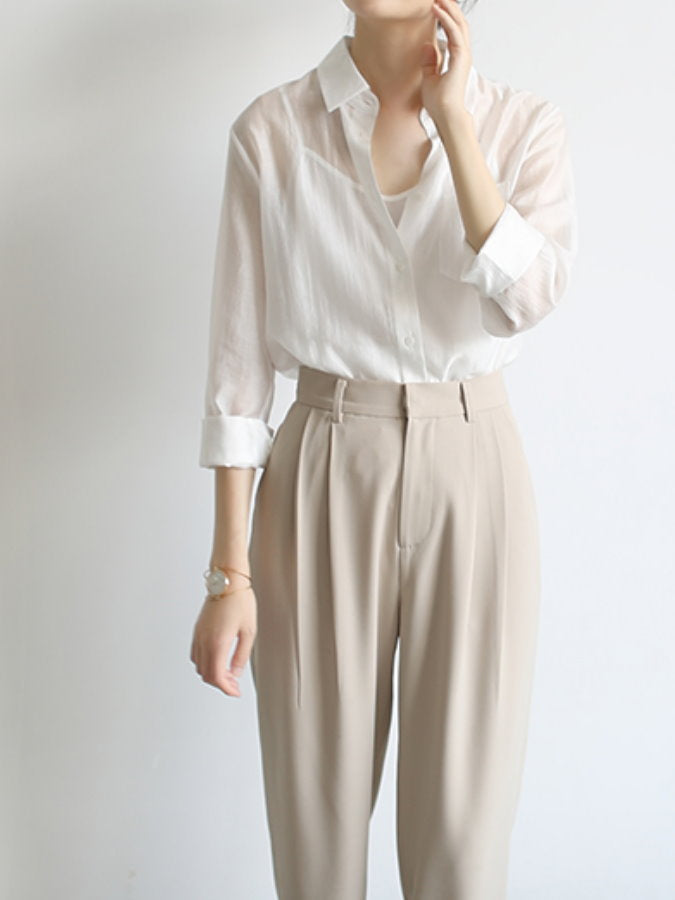 Waist Tuck Tapered Pants HL3597
