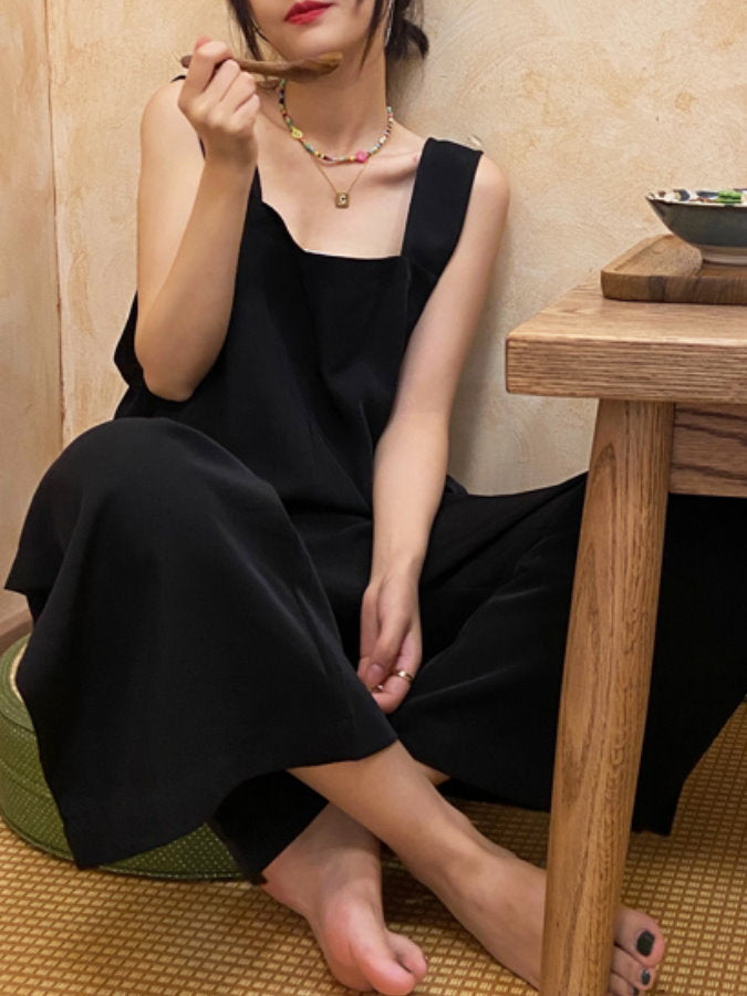 Hem Slit Salopette Overalls_HL3628