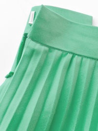 Asymmetrical Hem Pleated Skirt HL4282