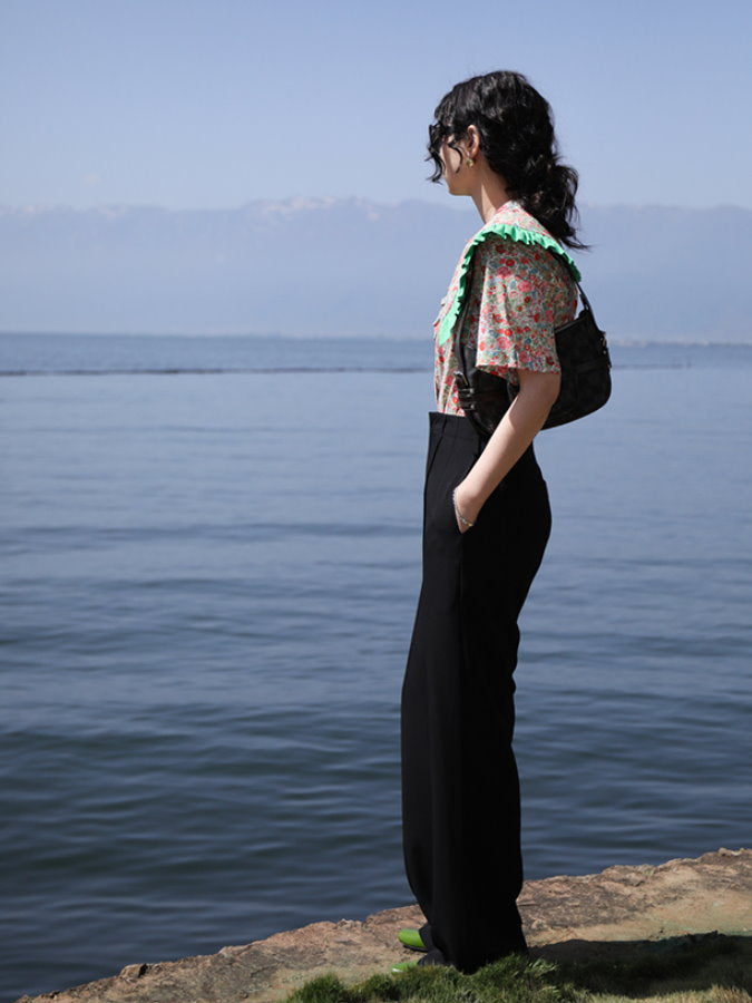 Waist Tucked Fabric Pants HL3921