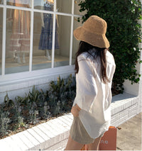 Linen button blouse_5748