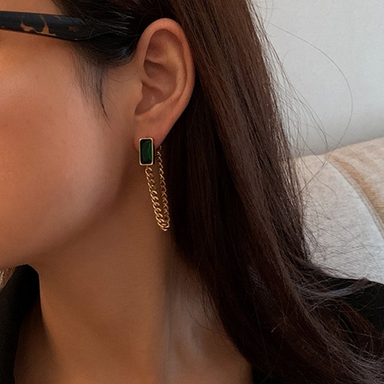 green chain earrings 5515