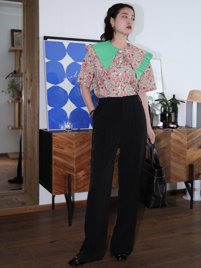 Waist Tucked Fabric Pants HL3921