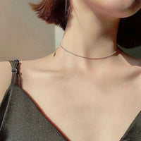 Simple silver necklace_5549