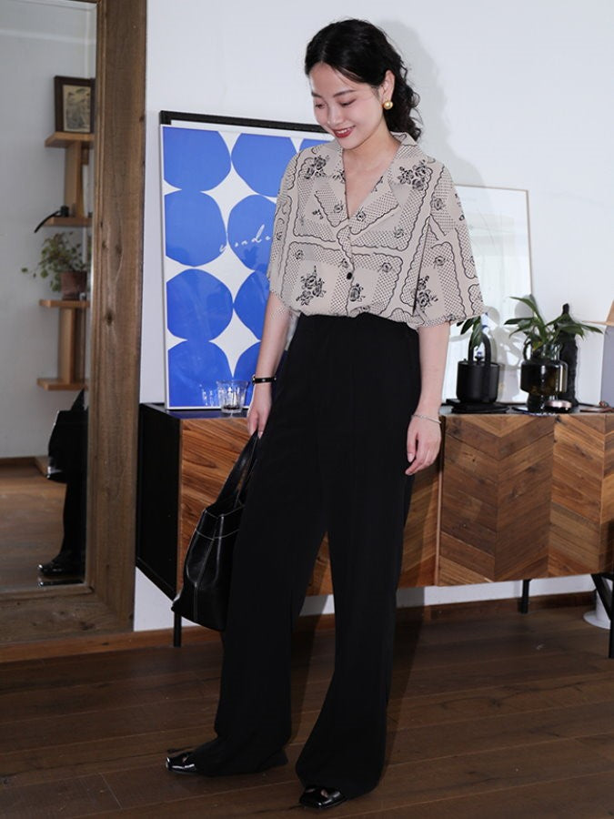 Waist Tucked Fabric Pants HL3921