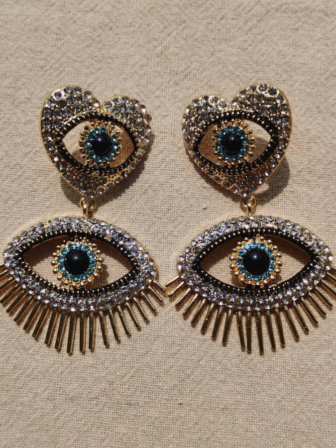Eye motif stud earrings HL9707