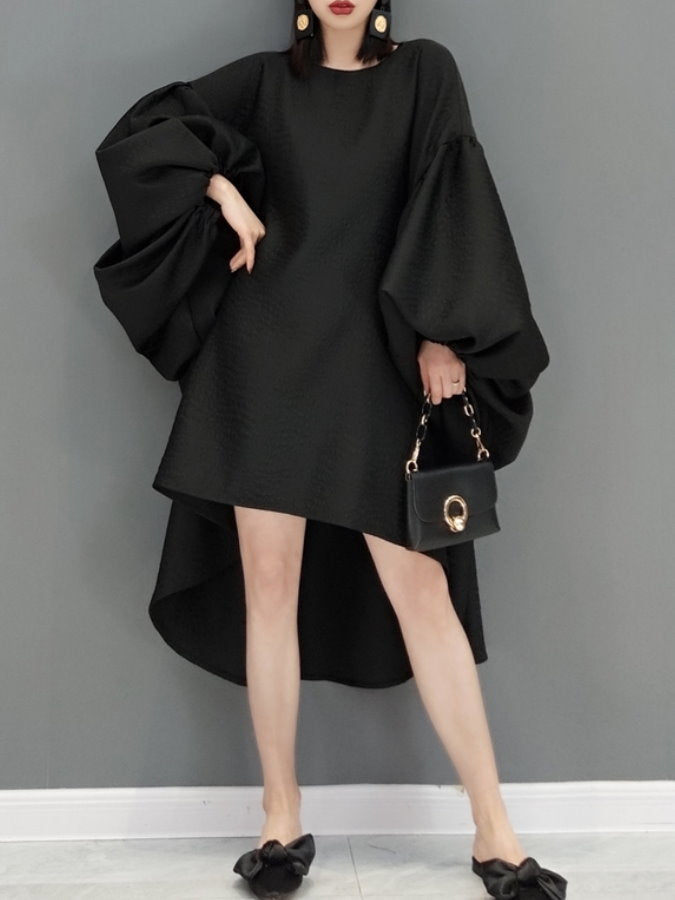 Volume Sleeve Fishtail Dress HL3781 – HELROUS