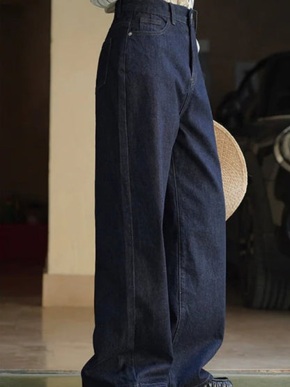 high waist wide leg slim casual jeans_BDHL4310