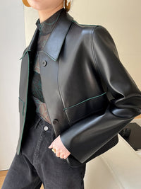 Vegan Leather Short Jacket 9393