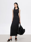 Side Shirring Sleeveless Slim Dress_BDHL4531 - HELROUS