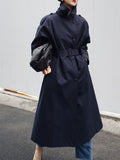Stand collar long trench coat_HL3872