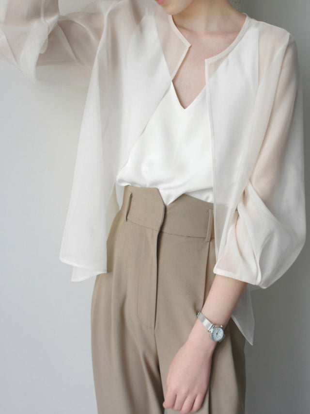 Buttonless Sheer Cardigan_HL3737