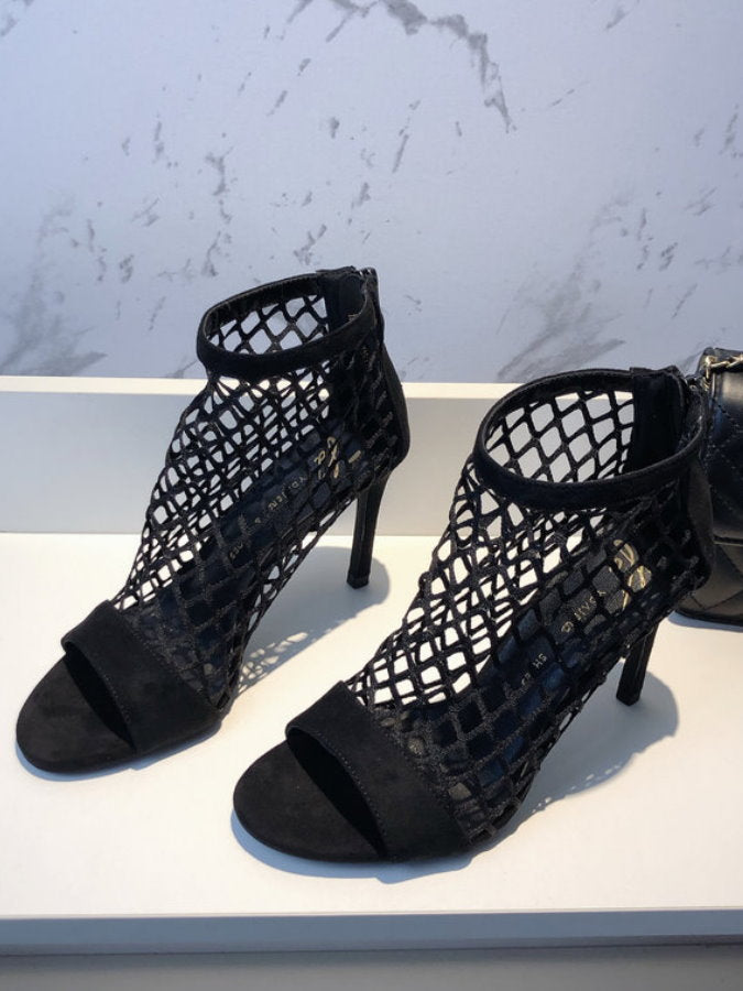 Open Toe Mesh Boot Sandals HL3708