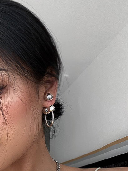 hanging metal ball earrings 9169