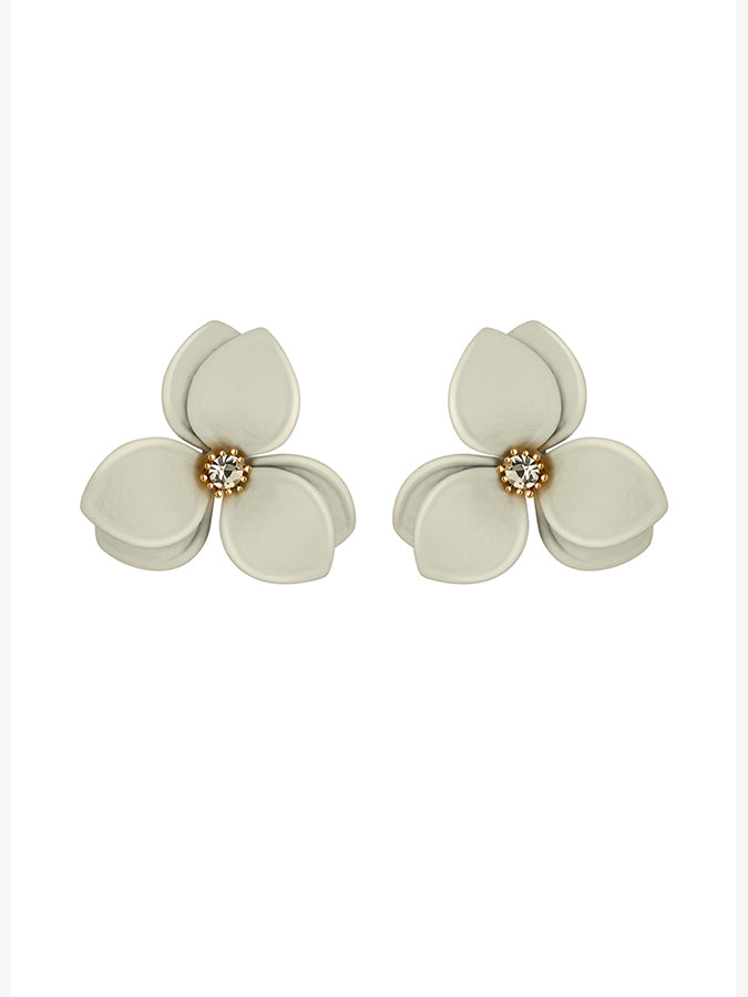 Flower motif earrings H3367