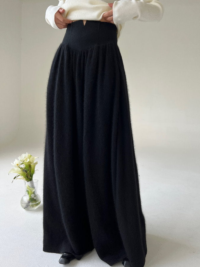 Waist Curved Yoke Long Skirt HL4245