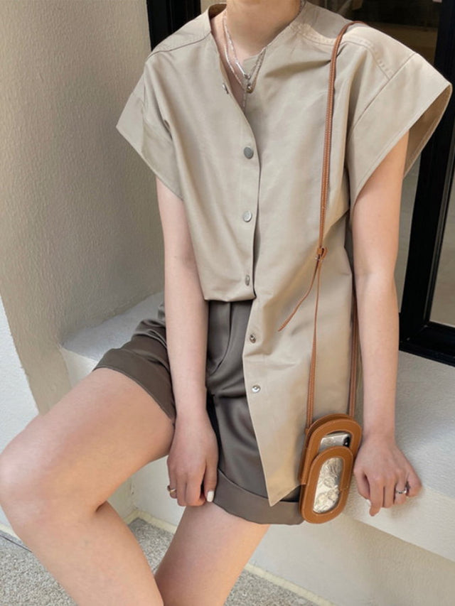 Sleeveless Blouse Shorts Setup_HL3685