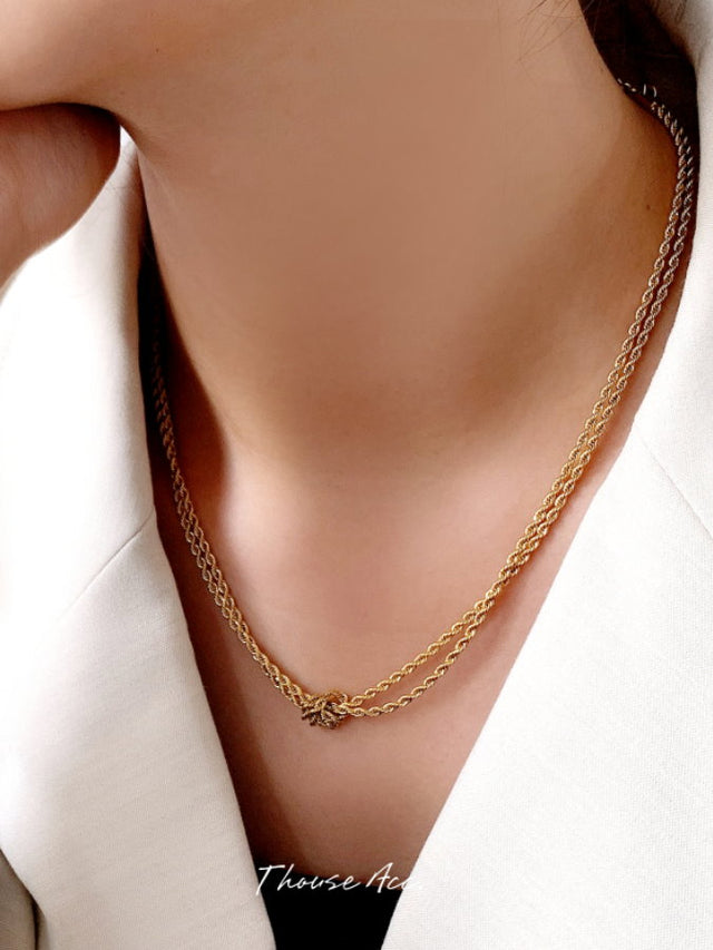 Double Tie Chain Necklace_HL9663