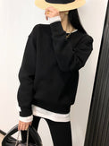 Drop Shoulder Sweatshirt Pullover_HL3913 - HELROUS