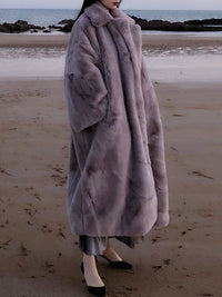 Rabbit faux eco-fur coat 9351