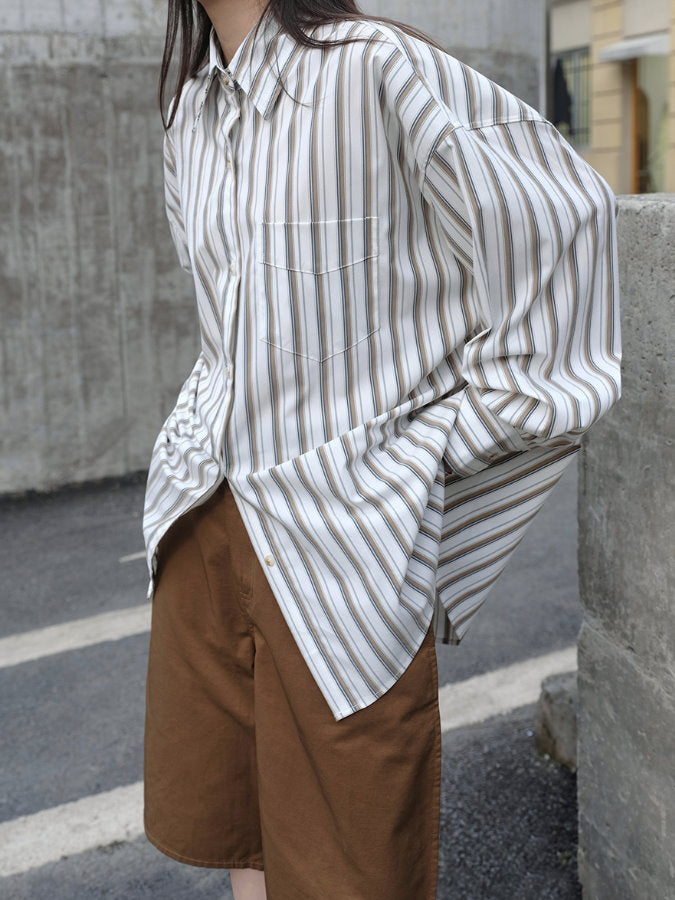 Oversized Striped Shirt HL9711