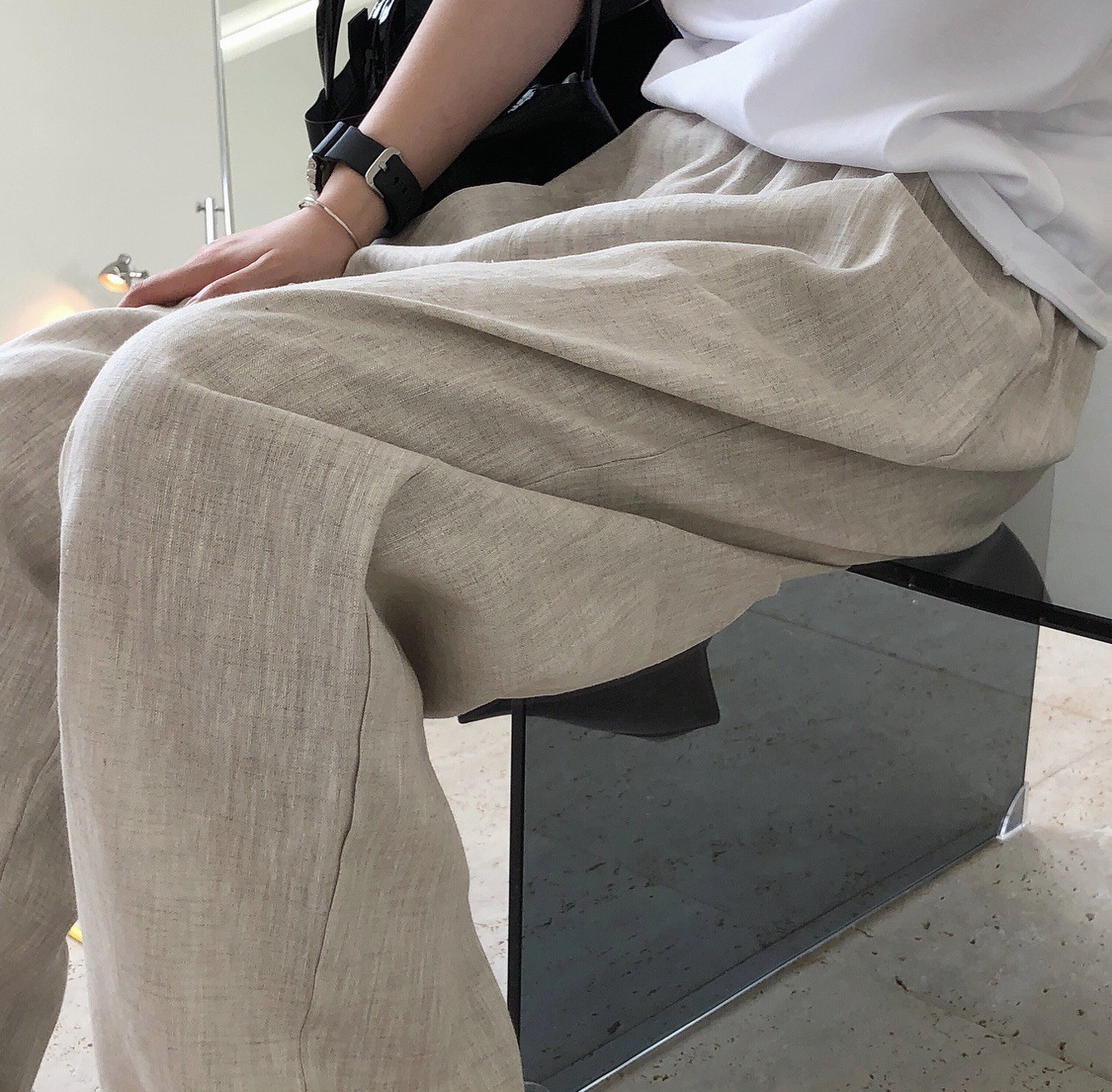Casual linen lazy pants_5729