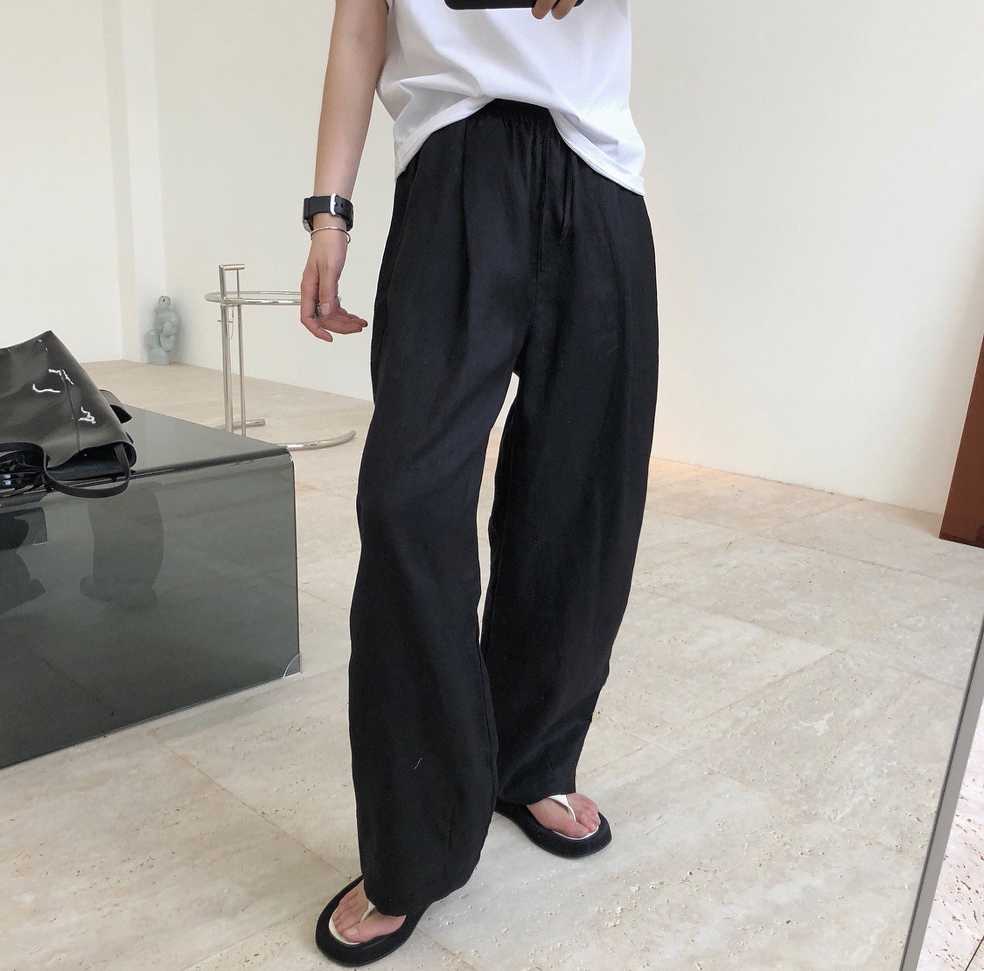 Casual linen lazy pants_5729