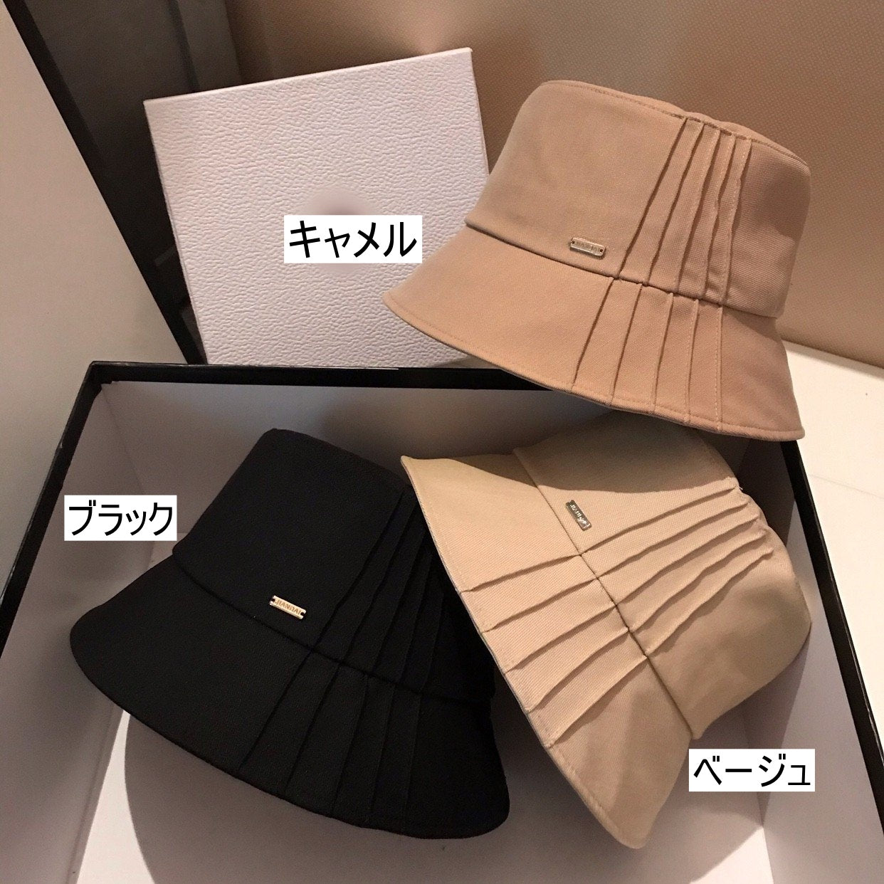 Pleated bucket hat H3346