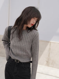 Wide Rib Short Pullover Knit HL4014