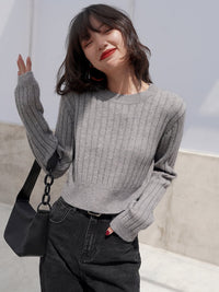 Wide Rib Short Pullover Knit HL4014