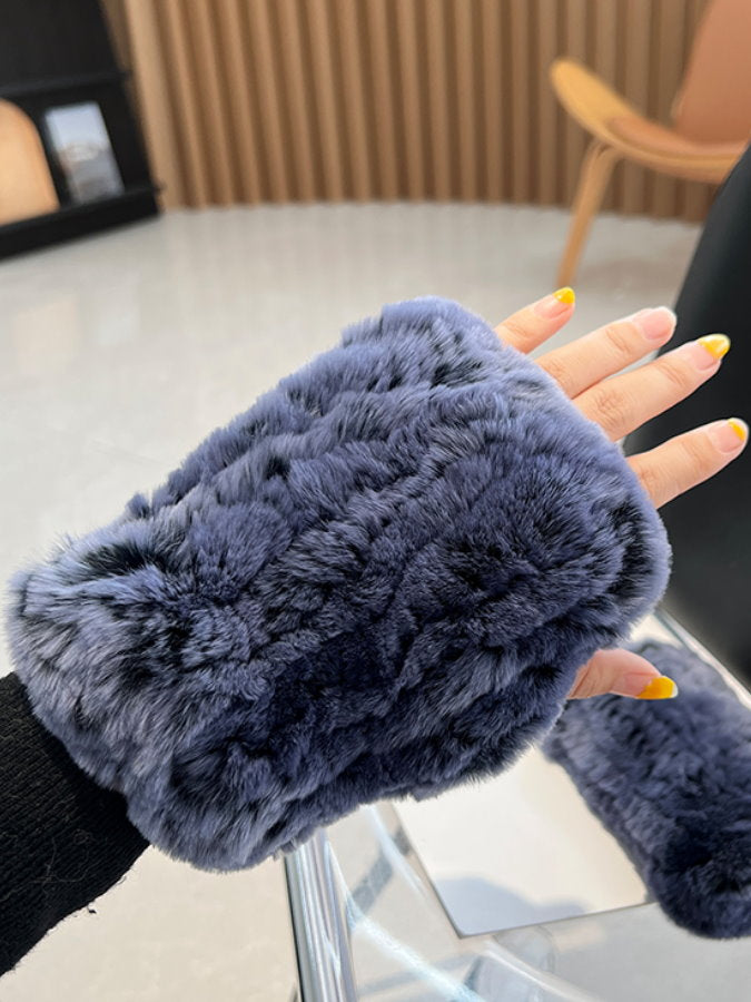 Fingerless Fur Gloves HL4062